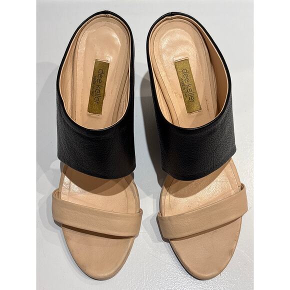 DEE KELLER Willow Leather Neutral Black Slip On Wedge 39 8.5US - Picture 3 of 8